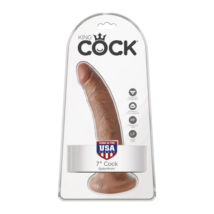 KING COCK - DILDO REALISTYCZNE 17,5 CM KARMEL